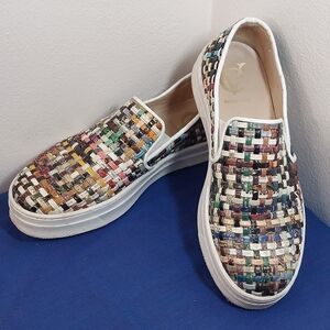 Vince Camuto Signature Women's Colorful Woven Slip-on Sneakers EU Sz 37 US 6.5